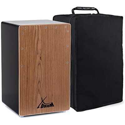 XDrum Cajon El Bajo Bass Port Black/Walnut Integrierter Bass Port für druckvollen Sound Trommelkiste für Percussion Kistentrommel aus Holz Inkl. Tragetasche XDrum Cajon El Bajo Bass Port Black/Walnut Integrierter Bass Port für druckvollen Sound Trommelkiste für Percussion Kistentrommel aus Holz Inkl. Tragetasche