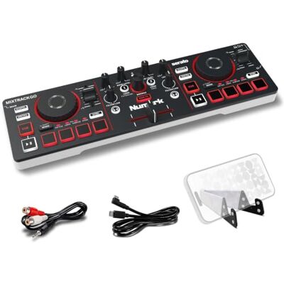 Numark Mixtrack Go Kompakter Bluetooth-DJ-Controller mit Stems-Control 2-Deck-DJ-Mixer, für Anfänger & mobile DJs, Smart Fader, USB-C, Serato DJ Lite & Algoriddim djay, Gen 4 Numark Mixtrack Go Kompakter Bluetooth-DJ-Controller mit Stems-Control 2-Deck-DJ-Mixer, für Anfänger & mobile DJs, Smart Fader, USB-C, Serato DJ Lite & Algoriddim djay, Gen 4