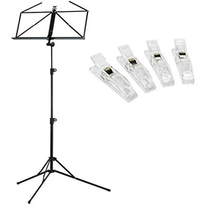 K&M 100/5 Notenständer Notenpult Schwarz + keepdrum 4 Stück Notenklammern K&M 100/5 Notenständer Notenpult Schwarz + keepdrum 4 Stück Notenklammern