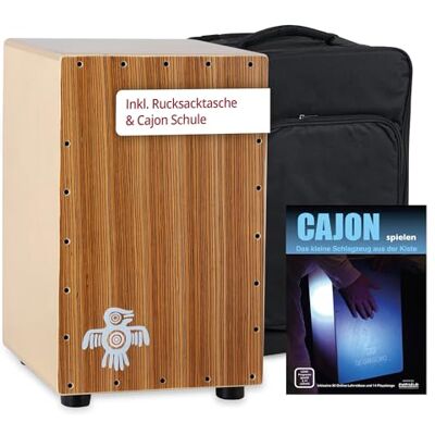 XDrum PERC CP-484 Cajon Peruana Zebrano Set (Set inkl. Cajon mit Birken-Korpus & Snareeffekt, passende Rucksack-Tasche für sicheren Transport & Aufbewahrung und Cajonschule für Einsteiger) XDrum PERC CP-484 Cajon Peruana Zebrano Set (Set inkl. Cajon mit Birken-Korpus & Snareeffekt, passende Rucksack-Tasche für sicheren Transport & Aufbewahrung und Cajonschule für Einsteiger)