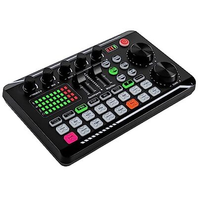GGTYURTM F998 Soundkarte Live Soundkarte Audio Interface mit LED RGB Bluetooth 1200mAh Akku für Streaming DJ Podcast Karaoke PC Smartphone GGTYURTM F998 Soundkarte Live Soundkarte Audio Interface mit LED RGB Bluetooth 1200mAh Akku für Streaming DJ Podcast Karaoke PC Smartphone