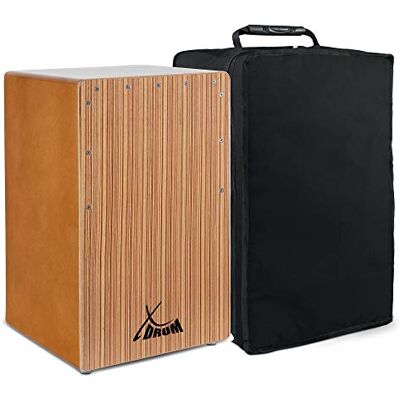 XDrum Cajon El Bajo Bass Port Walnut/Zebrano Integrierter Bass Port für druckvollen Sound Trommelkiste für Percussion Kistentrommel aus Holz Inkl. Tragetasche XDrum Cajon El Bajo Bass Port Walnut/Zebrano Integrierter Bass Port für druckvollen Sound Trommelkiste für Percussion Kistentrommel aus Holz Inkl. Tragetasche