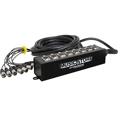 MUSIC STORE Multicore 8xXLR, 10m, Professionelles Multicore-Kabel, 8 XLR-Leitungen, Stabile Stagebox MUSIC STORE Multicore 8xXLR, 10m, Professionelles Multicore-Kabel, 8 XLR-Leitungen, Stabile Stagebox