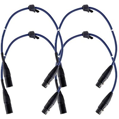 Pronomic 4er Set Stage DMX3-0,5 DMX-Kabel 0,5 Meter (zur Verkabelung von Lichteffekten, Goldkontakte, Mantelfarbe: Blau, XLR Male zu XLR Female) Pronomic 4er Set Stage DMX3-0,5 DMX-Kabel 0,5 Meter (zur Verkabelung von Lichteffekten, Goldkontakte, Mantelfarbe: Blau, XLR Male zu XLR Female)