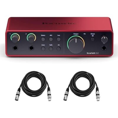 Focusrite Scarlett 2i2 3rd Gen 2x2 USB Audio Interface Bundle mit Kopfhörer und 2 XLR-Kabel (4 Stück) Focusrite Scarlett 2i2 3rd Gen 2x2 USB Audio Interface Bundle mit Kopfhörer und 2 XLR-Kabel (4 Stück)