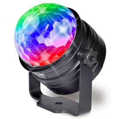 Bontempi LED Party Light Kugel mit Disco-LED-Lichtern, Fernbedienung, Saugnapf-Halterung, Einstellbare Rotation, 11x9.1x8.5cm Bontempi LED Party Light Kugel mit Disco-LED-Lichtern, Fernbedienung, Saugnapf-Halterung, Einstellbare Rotation, 11x9.1x8.5cm