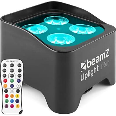 Beamz BBP90 Uplight LED Par Strahler 4x 4 Watt, bis zu 20h Akku, Bühnenbeleuchtung, LEDs für DJ Pult, Bühnenlicht, DMX-LAN, Partylicht Musikgesteuert, Bühnenequipment, mit Fernbedienung Beamz BBP90 Uplight LED Par Strahler 4x 4 Watt, bis zu 20h Akku, Bühnenbeleuchtung, LEDs für DJ Pult, Bühnenlicht, DMX-LAN, Partylicht Musikgesteuert, Bühnenequipment, mit Fernbedienung