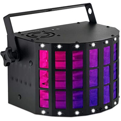 Showlite DS-3 Derby/Strobe Hybrid-Strahleneffekt, 16 SMD-LEDs à 0 Bunter, bewegter Lichteffekt für Partyraum und mobile DJs, 4 RGBW-LEDs mit je 3 Watt Leistung, 5 Watt für Strobe-Effekt, Auto Showlite DS-3 Derby/Strobe Hybrid-Strahleneffekt, 16 SMD-LEDs à 0 Bunter, bewegter Lichteffekt für Partyraum und mobile DJs, 4 RGBW-LEDs mit je 3 Watt Leistung, 5 Watt für Strobe-Effekt, Auto