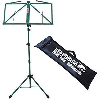 keepdrum Notenständer MUS3GR Grün Notenpult mit Tasche keepdrum Notenständer MUS3GR Grün Notenpult mit Tasche