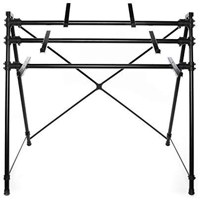 MUSIC STORE KB-1177 Keyboardständer, 3-Instrumenten Platz, Höhenverstellbar, Schwarz, Aluminiumkonstruktion, ABS-Befestigungsklammern, 370/840/1270mm Höhe, 380mm Tiefe, 800mm Breite, 1480mm Länge, MUSIC STORE KB-1177 Keyboardständer, 3-Instrumenten Platz, Höhenverstellbar, Schwarz, Aluminiumkonstruktion, ABS-Befestigungsklammern, 370/840/1270mm Höhe, 380mm Tiefe, 800mm Breite, 1480mm Länge,
