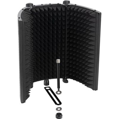 Pronomic MP-80F Micscreen Schwarz, Portabler Absorber und Diffusor 5/8" Gewinde (plus Reduziergewinde auf 3/8"), 2 Klappgelenke mit Feststellschrauben, Absorber Breite: bis zu 40 cm, 5 cm Pronomic MP-80F Micscreen Schwarz, Portabler Absorber und Diffusor 5/8" Gewinde (plus Reduziergewinde auf 3/8"), 2 Klappgelenke mit Feststellschrauben, Absorber Breite: bis zu 40 cm, 5 cm