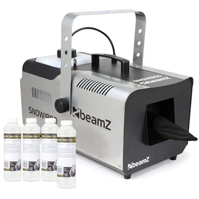 Beamz SNOW1800 Schneemaschine mit Flüssigkeit, 1800 Watt Schnee Maschine mit Fernbedienung, Snow Machine mit Konzentrat, DMX, Timer, Mini Schneekanone Garten, Apres Ski Party, Winter Simulation Beamz SNOW1800 Schneemaschine mit Flüssigkeit, 1800 Watt Schnee Maschine mit Fernbedienung, Snow Machine mit Konzentrat, DMX, Timer, Mini Schneekanone Garten, Apres Ski Party, Winter Simulation