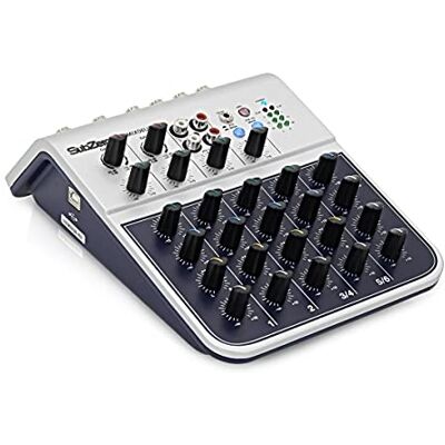 SubZero 6-Kanal-USB-Soundboard-Mischpult-Audiointerface SZ-MIX06USB Hochwertige Vorverstärker mit Phantomspeisung, 2-Band-EQ zur Klangformung, USB-Schnittstelle für Aufnahmen SubZero 6-Kanal-USB-Soundboard-Mischpult-Audiointerface SZ-MIX06USB Hochwertige Vorverstärker mit Phantomspeisung, 2-Band-EQ zur Klangformung, USB-Schnittstelle für Aufnahmen