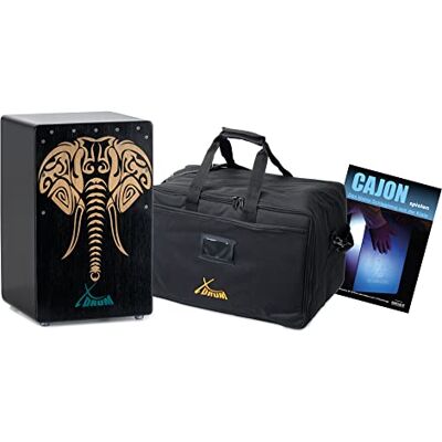 XDrum Design Series Cajon "Elephant" Set inkl. Tasche + Schule, 5 cm Designer-Cajon mit "Elefant"-Kunstdruck, Integrierter Bass Port, Korpus: HPL (High Pressure Laminate), Rutschfeste Gummifüße XDrum Design Series Cajon "Elephant" Set inkl. Tasche + Schule, 5 cm Designer-Cajon mit "Elefant"-Kunstdruck, Integrierter Bass Port, Korpus: HPL (High Pressure Laminate), Rutschfeste Gummifüße