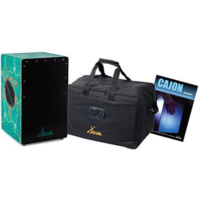 XDrum Design Series Cajon "Turtle" Set inkl. Tasche + Schule, 5 cm Handbemalte Designer-Cajon mit Dot Art-Schildkröten, Integrierter Bass Port, Korpus: HPL (High Pressure Laminate), 5 cm, 6 kg XDrum Design Series Cajon "Turtle" Set inkl. Tasche + Schule, 5 cm Handbemalte Designer-Cajon mit Dot Art-Schildkröten, Integrierter Bass Port, Korpus: HPL (High Pressure Laminate), 5 cm, 6 kg