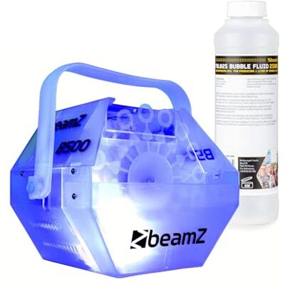 Beamz B500LED Automatische Seifenblasenmaschine mit LED inkl. 250ml Seifenblasen-Misch-Konzentrat (für 1L), kompakte Seifenblasen Maschine, 9000 Blasen pro Minute, 25 Watt, Bubble Machine Beamz B500LED Automatische Seifenblasenmaschine mit LED inkl. 250ml Seifenblasen-Misch-Konzentrat (für 1L), kompakte Seifenblasen Maschine, 9000 Blasen pro Minute, 25 Watt, Bubble Machine