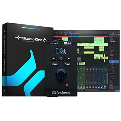 PreSonus Revelator io44, USB-C-Audio-Interface, für Musikproduktion und Streaming mit integriertem Mixer und einfachen Effekt-Presets plus Studio One Recording Software PreSonus Revelator io44, USB-C-Audio-Interface, für Musikproduktion und Streaming mit integriertem Mixer und einfachen Effekt-Presets plus Studio One Recording Software