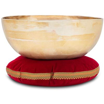 XDrum Therapeutic Klangschale Ton C groß Kissen Set, Gestimmt auf Ton C Handgehämmerte Klangschale für Wurzelchakra (Muladhara), Harmonisiert die Energie und unterstützt Blockadenlösung, Runde Form XDrum Therapeutic Klangschale Ton C groß Kissen Set, Gestimmt auf Ton C Handgehämmerte Klangschale für Wurzelchakra (Muladhara), Harmonisiert die Energie und unterstützt Blockadenlösung, Runde Form