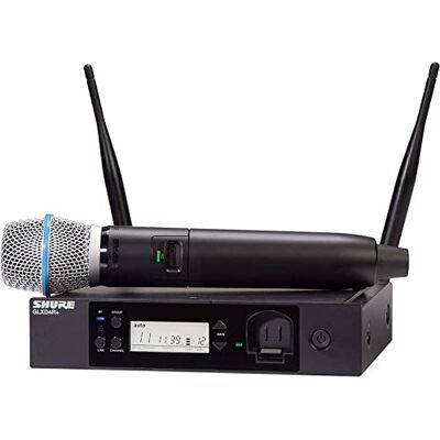 Shure GLXD24R+/B87A Dual Band Pro Digitales drahtloses Mikrofonsystem für Kirche, Karaoke, Gesang – 12 Stunden Akkulaufzeit, 30,5 m Reichweite, BETA 587 Handgesangsmikrofon Shure GLXD24R+/B87A Dual Band Pro Digitales drahtloses Mikrofonsystem für Kirche, Karaoke, Gesang – 12 Stunden Akkulaufzeit, 30,5 m Reichweite, BETA 587 Handgesangsmikrofon