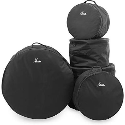 XDrum Classic Drumbag Set Stage (Schlagzeugtaschen in Größen: 22", 10", 12", 16" und 14", (wasserabweisend, Innenpolsterung, stabile Tragegriffe) Schwarz XDrum Classic Drumbag Set Stage (Schlagzeugtaschen in Größen: 22", 10", 12", 16" und 14", (wasserabweisend, Innenpolsterung, stabile Tragegriffe) Schwarz