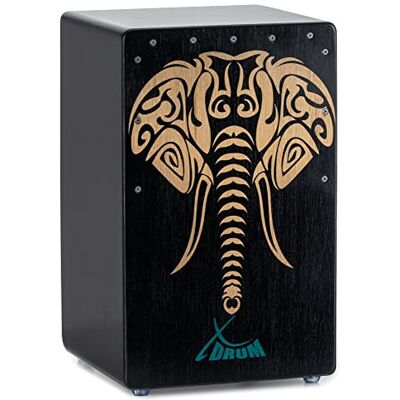 XDrum Design Series Cajon "Elephant", Integrierter Bass Port, 5 cm Designer-Cajon mit "Elefant"-Kunstdruck, Korpus: HPL (High Pressure Laminate), Obere Hälfte der Schlagfläche geschraubt, 5 cm XDrum Design Series Cajon "Elephant", Integrierter Bass Port, 5 cm Designer-Cajon mit "Elefant"-Kunstdruck, Korpus: HPL (High Pressure Laminate), Obere Hälfte der Schlagfläche geschraubt, 5 cm