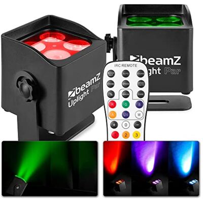 Beamz BBP44 Akku Uplight 2er Set Mini 4x4 Watt LED Par Strahler Outdoor, RGWB, 25h Akkulaufzeit, IP65, Bühnenbeleuchtung, Soundmodus, 0-100% Dimmer, Automodi, Bühnenlicht, Inkl. Fernbedienung Beamz BBP44 Akku Uplight 2er Set Mini 4x4 Watt LED Par Strahler Outdoor, RGWB, 25h Akkulaufzeit, IP65, Bühnenbeleuchtung, Soundmodus, 0-100% Dimmer, Automodi, Bühnenlicht, Inkl. Fernbedienung
