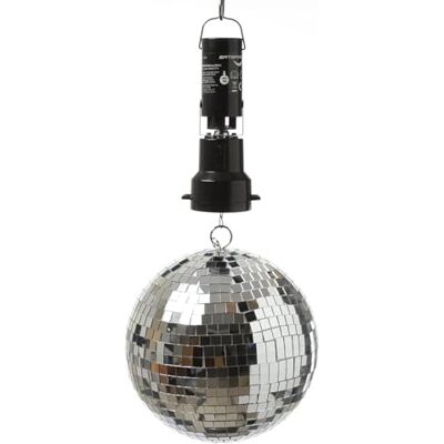 SATISFIRE Diskokugel Set 20cm Spiegelkugel mit Batteriemotor Partyeffekt Disco Effekt (Mit Batteriemotor) SATISFIRE Diskokugel Set 20cm Spiegelkugel mit Batteriemotor Partyeffekt Disco Effekt (Mit Batteriemotor)