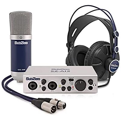 SubZero BASE-2 Recording-Bundle für Einsteiger mit Mikrofon, Audiointerface und DAW All-in-One-Studiopaket für Anfänger, Plug-and-Play-Einrichtung, 2-Kanal-Interface mit Combi-Eingängen SubZero BASE-2 Recording-Bundle für Einsteiger mit Mikrofon, Audiointerface und DAW All-in-One-Studiopaket für Anfänger, Plug-and-Play-Einrichtung, 2-Kanal-Interface mit Combi-Eingängen