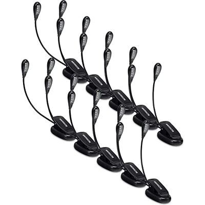Showlite 10er Set Bright Light 8 LED Notenpultleuchte (8 lichtstarke LEDs, 2 Helligkeitsstufen, universell einsetzbar, lange Lebensdauer, inkl. Batterien) Schwarz Showlite 10er Set Bright Light 8 LED Notenpultleuchte (8 lichtstarke LEDs, 2 Helligkeitsstufen, universell einsetzbar, lange Lebensdauer, inkl. Batterien) Schwarz