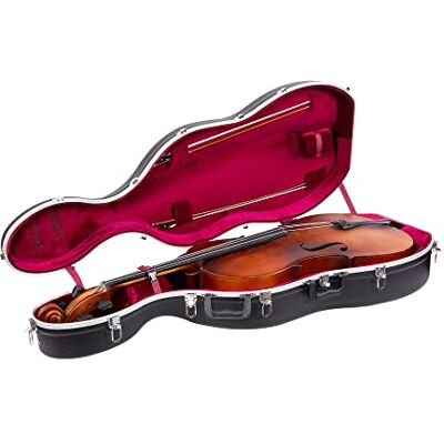 Crossrock Cello Koffer aus ABS mit Rollen in Schwarz, für 4/4 volle Größe und 3/4 Größe Crossrock Cello Koffer aus ABS mit Rollen in Schwarz, für 4/4 volle Größe und 3/4 Größe