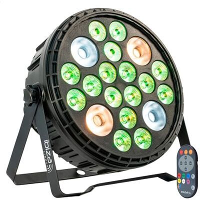 Ibiza BIGPAR-16RGBW4WWCW XXL PAR-Scheinwerfer 16 LEDs RGBW Multicolour + 4 LEDs UV warm- und kaltweiß 12 DMX-Kanäle Strobe- und Dimmereffekt Party, Bühne, Show, Event Ibiza BIGPAR-16RGBW4WWCW XXL PAR-Scheinwerfer 16 LEDs RGBW Multicolour + 4 LEDs UV warm- und kaltweiß 12 DMX-Kanäle Strobe- und Dimmereffekt Party, Bühne, Show, Event