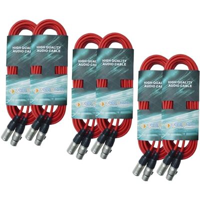 keepdrum DMX-Kabel Set Rot Lichtkabel 3-pol XLR je 2x 3m 10m 15m keepdrum DMX-Kabel Set Rot Lichtkabel 3-pol XLR je 2x 3m 10m 15m