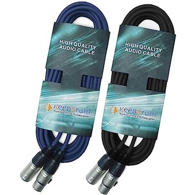 keepdrum DMX Kabel 3m 3-pol XLR-Lichtkabel 1x Schwarz 1x Blau keepdrum DMX Kabel 3m 3-pol XLR-Lichtkabel 1x Schwarz 1x Blau