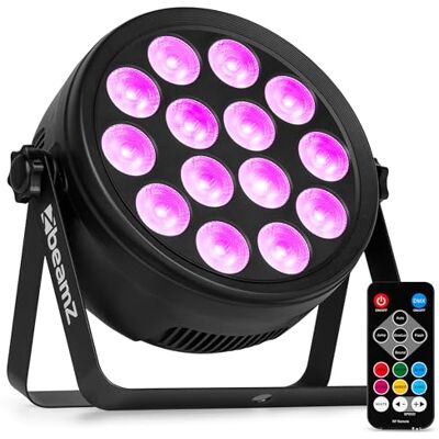 Beamz BCC145 LED PAR Scheinwerfer – 14x 4W RGBW LEDs, Partylicht mit DMX & Musiksteuerung, Effektstrahler mit Fernbedienung & Vorprogrammierte Shows – Bühnenbeleuchtung, DJ Light, LED Partylicht Beamz BCC145 LED PAR Scheinwerfer – 14x 4W RGBW LEDs, Partylicht mit DMX & Musiksteuerung, Effektstrahler mit Fernbedienung & Vorprogrammierte Shows – Bühnenbeleuchtung, DJ Light, LED Partylicht