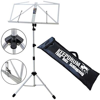 keepdrum MUS3 SV Notenstaender Notenpult Silver Silber-Farben + Tasche Bag keepdrum MUS3 SV Notenstaender Notenpult Silver Silber-Farben + Tasche Bag