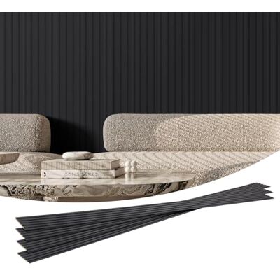 VEVOR Akustikplatte, Akustikpaneele, 2450x166mm, WPC-Akzent-Holzwandpaneele für moderne Innenwände, Kunstholz-Wandplatten für stilvolles Dekor und Geräuschreduzierung, Mattschwarz, 8er-Set VEVOR Akustikplatte, Akustikpaneele, 2450x166mm, WPC-Akzent-Holzwandpaneele für moderne Innenwände, Kunstholz-Wandplatten für stilvolles Dekor und Geräuschreduzierung, Mattschwarz, 8er-Set