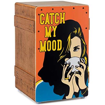 XDrum Design Series Cajon "Catch my mood", Integrierter Bass Port Designer-Cajon mit Pop Art-Aufdruck, Korpus: HPL (High Pressure Laminate), Obere Hälfte der Schlagfläche geschraubt, 5 cm XDrum Design Series Cajon "Catch my mood", Integrierter Bass Port Designer-Cajon mit Pop Art-Aufdruck, Korpus: HPL (High Pressure Laminate), Obere Hälfte der Schlagfläche geschraubt, 5 cm