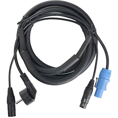 Pronomic Stage EUPPD-2.5 Hybridkabel Schuko/Powercon kompatibel + DMX Kombi-Kabel für Stromversorgung und Signal, Kein Kabelsalat mehr bei der Verbindung zu DMX-gesteuerten Lichteffekten Pronomic Stage EUPPD-2.5 Hybridkabel Schuko/Powercon kompatibel + DMX Kombi-Kabel für Stromversorgung und Signal, Kein Kabelsalat mehr bei der Verbindung zu DMX-gesteuerten Lichteffekten