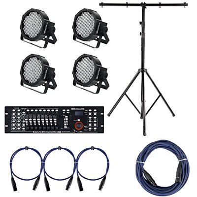Showlite FLP-144 Scheinwerfer SET inkl. DMX Controller Master Pro USB, Licht-Traverse und Kabel (LED-Spots, Lichttechnik, Komplettset, Stativ, DMX-Kabel, 1m, 3m) Showlite FLP-144 Scheinwerfer SET inkl. DMX Controller Master Pro USB, Licht-Traverse und Kabel (LED-Spots, Lichttechnik, Komplettset, Stativ, DMX-Kabel, 1m, 3m)