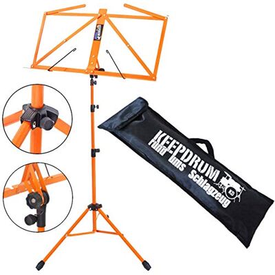 keepdrum Notenpult Notenständer Orange mit Bag Tragetasche keepdrum Notenpult Notenständer Orange mit Bag Tragetasche