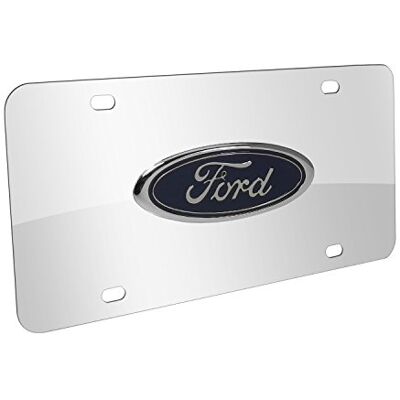 Ford Blue Logo auf Chromstahl Nummernschild Ford Blue Logo auf Chromstahl Nummernschild
