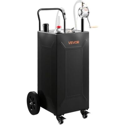 VEVOR 113,6L Kraftstofftrolley Tankanlage Mobil mit Manueller Pumpe Schwarz Tragbarer Kraftstofftank für Auto Rasenmäher Boot, Mit 4 Rollen & Ölstandsanzeige, Für Benzin & Diesel, Kohlenstoffstahl VEVOR 113,6L Kraftstofftrolley Tankanlage Mobil mit Manueller Pumpe Schwarz Tragbarer Kraftstofftank für Auto Rasenmäher Boot, Mit 4 Rollen & Ölstandsanzeige, Für Benzin & Diesel, Kohlenstoffstahl