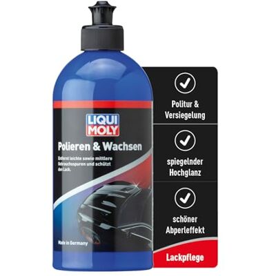 Liqui Moly Autopolitur Polieren & Wachsen, Art.-Nr. 21761 I 500 ml Autowachs zur Politur & Auto Versiegelung I 2-in-1 Lackpolitur mit Langzeitschutz & Abperleffekt I Für Glanz & Farbtiefe Liqui Moly Autopolitur Polieren & Wachsen, Art.-Nr. 21761 I 500 ml Autowachs zur Politur & Auto Versiegelung I 2-in-1 Lackpolitur mit Langzeitschutz & Abperleffekt I Für Glanz & Farbtiefe