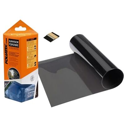 Foliatec TOPSTRIPE Blendstreifen Tönungsfolie Sonnenkeil Windschutzscheibe Folie mit effektivem Sonnenschutz durch Tönung, Grauschwarz, 15 x 152 cm Foliatec TOPSTRIPE Blendstreifen Tönungsfolie Sonnenkeil Windschutzscheibe Folie mit effektivem Sonnenschutz durch Tönung, Grauschwarz, 15 x 152 cm