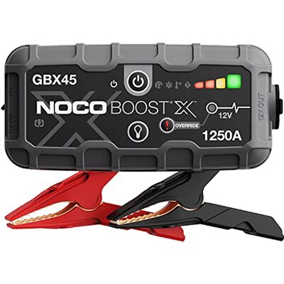 NOCO Boost X GBX45: 1250A UltraSafe Starthilfe Powerbank – 12V Lithium-Starthilfegerät & Starterkabel – Tragbarer Booster für Benziner bis 6,5L & Diesel bis 4,0L NOCO Boost X GBX45: 1250A UltraSafe Starthilfe Powerbank – 12V Lithium-Starthilfegerät & Starterkabel – Tragbarer Booster für Benziner bis 6,5L & Diesel bis 4,0L