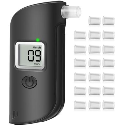 AiQInu Alkoholtester Polizeigenau,Alkoholtester Promillemessgerät mit Digitaler LCD-Anzeige, Professioneller Alkoholmessgerät mit 20 Mundstücken für Privaten Professionellen Gebrauch zu Hause AiQInu Alkoholtester Polizeigenau,Alkoholtester Promillemessgerät mit Digitaler LCD-Anzeige, Professioneller Alkoholmessgerät mit 20 Mundstücken für Privaten Professionellen Gebrauch zu Hause