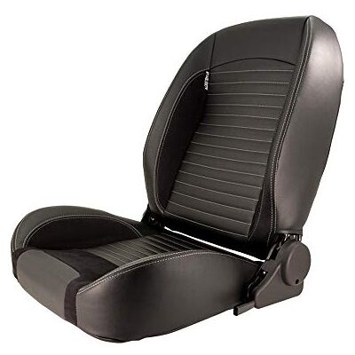 AUTO-STYLE Sportsitze 'Classic II' Schwarz PVC Kunstleder + Suede + Graue Naten Linksseitig verstellbare Rückenlehne inkl. Laufschienen AUTO-STYLE Sportsitze 'Classic II' Schwarz PVC Kunstleder + Suede + Graue Naten Linksseitig verstellbare Rückenlehne inkl. Laufschienen