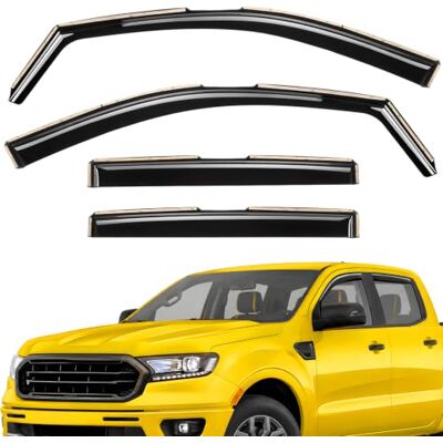 AEROGUYS AG0209 Extra langlebige Fensterabweiser in Kanal Fenster Visiere Regenschutz passend für Ford Ranger 2019–2023 SuperCrew, Sonnenblenden, Windschlitz-Visiere, Fensterlüftungsblenden, Autozubehör für AEROGUYS AG0209 Extra langlebige Fensterabweiser in Kanal Fenster Visiere Regenschutz passend für Ford Ranger 2019–2023 SuperCrew, Sonnenblenden, Windschlitz-Visiere, Fensterlüftungsblenden, Autozubehör für