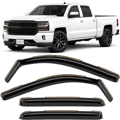 ART InChannel 614224 unglaublich langlebiger Regenschutz für Chevrolet (Chevy) Silverado/GMC Sierra 2014–2018 Crew Cab, LKW-Zubehör, Lüftungsfenstervisiere, Original Fensterabweisern, 4 Stück ART InChannel 614224 unglaublich langlebiger Regenschutz für Chevrolet (Chevy) Silverado/GMC Sierra 2014–2018 Crew Cab, LKW-Zubehör, Lüftungsfenstervisiere, Original Fensterabweisern, 4 Stück