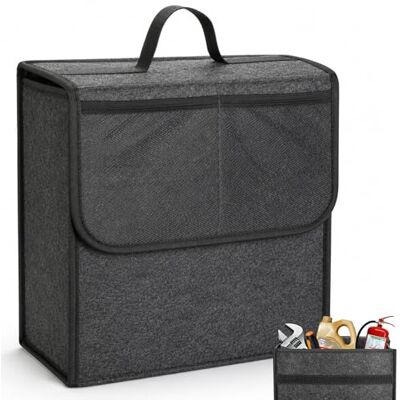 VINATO Kofferraum Organizer Filz, Auto Kofferraumtasche mit Klettverschluss & 2 Netzbeuteln, Auto Kofferraum Organizer Klett Tasche für Werkzeug Autopflege Autozubehör (29X15×30cm) VINATO Kofferraum Organizer Filz, Auto Kofferraumtasche mit Klettverschluss & 2 Netzbeuteln, Auto Kofferraum Organizer Klett Tasche für Werkzeug Autopflege Autozubehör (29X15×30cm)